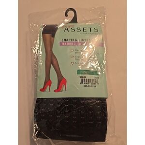 Assets Spanx Tights Size 3 Textured Wish Bone Black Shaping 155-180lbs Burlesque